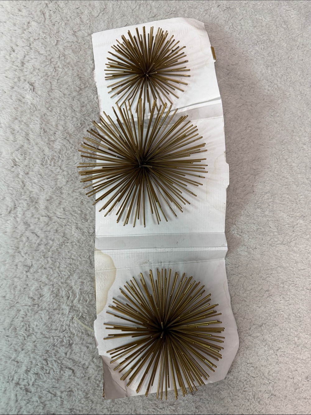 Set of 3 Gold Burst Wall Ornaments